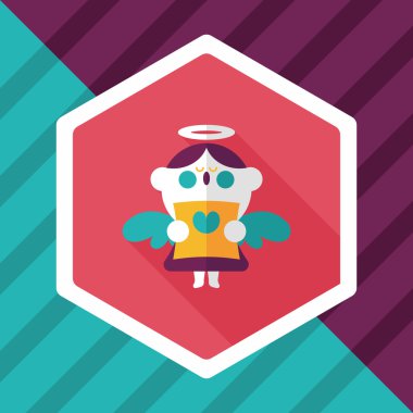 Düğün melek Korosu düz simgesiyle uzun gölge, eps10