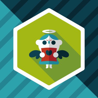 Düğün melek Korosu düz simgesiyle uzun gölge, eps10