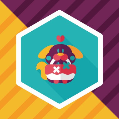 Gelinlik çiçeği düz ikonu, uzun gölge, eps10