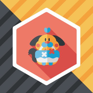 Gelinlik çiçeği düz ikonu, uzun gölge, eps10