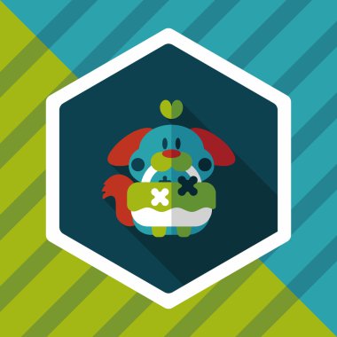 Gelinlik çiçeği düz ikonu, uzun gölge, eps10