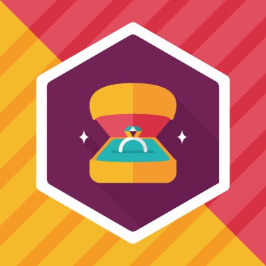 Elmas yüzük düz simgesi ile uzun gölge, eps10 teklif