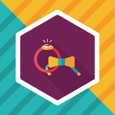 düz uzun gölge, eps10 simgesiyle damat kravat ve yüzük