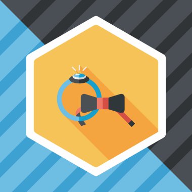 düz uzun gölge, eps10 simgesiyle damat kravat ve yüzük