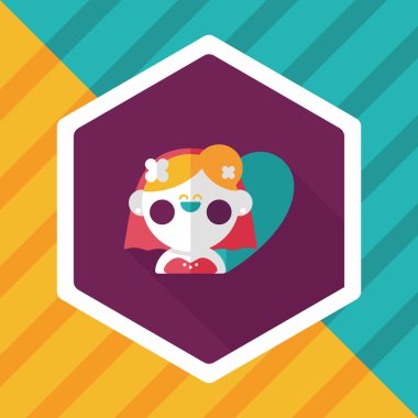 Gelinin düz ikonu, uzun gölgeli, eps10