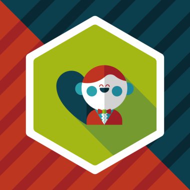 Düğün damat uzun gölge, eps10 düz simgesiyle