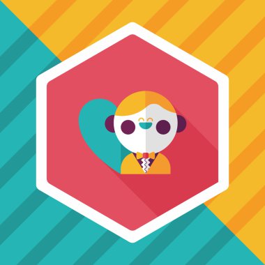 Düğün damat uzun gölge, eps10 düz simgesiyle