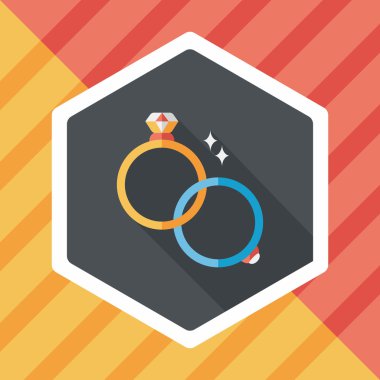 Uzun gölgeli çift elmas yüzük ikonu, eps10