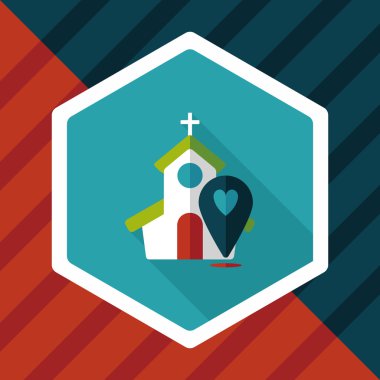 Uzun Gölge, eps10 düğün kilise düz simgesiyle