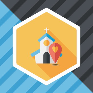 Uzun Gölge, eps10 düğün kilise düz simgesiyle