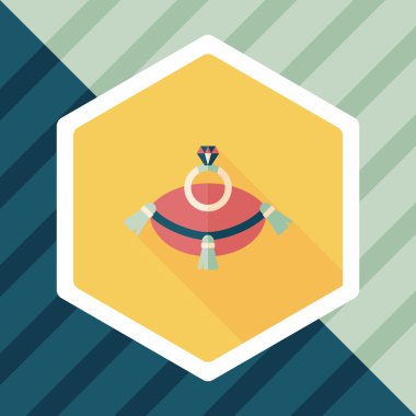 Elmas yüzük düz simgesi ile uzun gölge, eps10 teklif