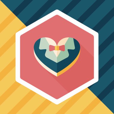 Düğün damat takım elbise uzun sha ile çerezleri düz simgesi kutu şeklinde