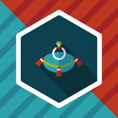 Elmas yüzük düz simgesi ile uzun gölge, eps10 teklif