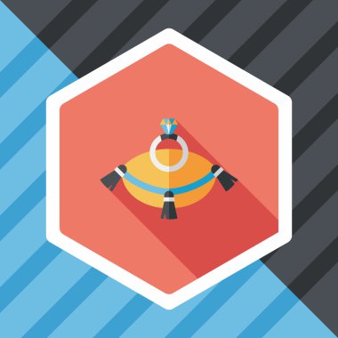 Elmas yüzük düz simgesi ile uzun gölge, eps10 teklif