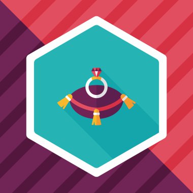 Elmas yüzük düz simgesi ile uzun gölge, eps10 teklif