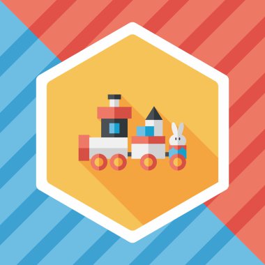 Tren oyuncak uzun gölge, eps10 düz simgesiyle