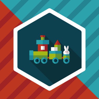 Tren oyuncak uzun gölge, eps10 düz simgesiyle