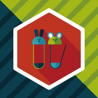 çengelli iğne ile uzun gölge, eps 10 düz simgesi