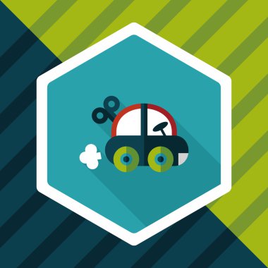 oyuncak araba düz simgesi ile uzun gölge, eps10