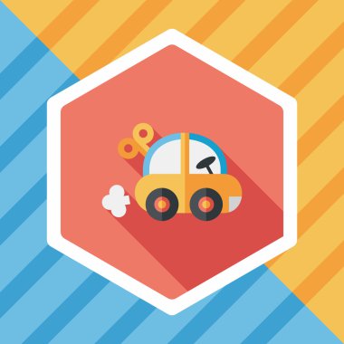 oyuncak araba düz simgesi ile uzun gölge, eps10