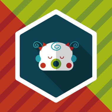 Bebek kız uzun gölge, eps10 düz simgesiyle