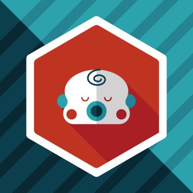 bebek çocuk düz simgesi ile uzun gölge, eps10