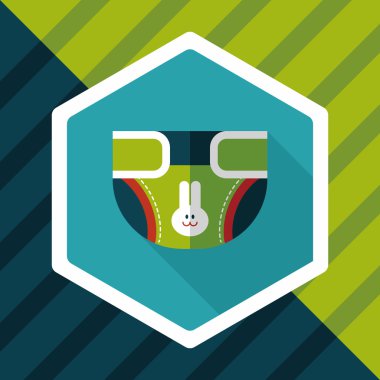 Bebek bezi düz uzun gölge, eps 10 simgesiyle