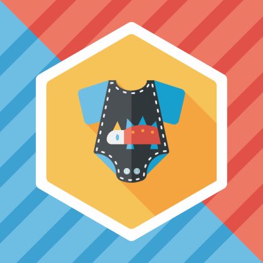 Uzun Gölge, eps 10 ile bebek onesie düz simgesi