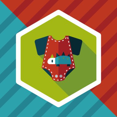 Uzun Gölge, eps 10 ile bebek onesie düz simgesi