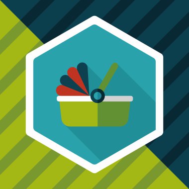 Bebek beşik yatak düz simgesiyle uzun gölge, eps10