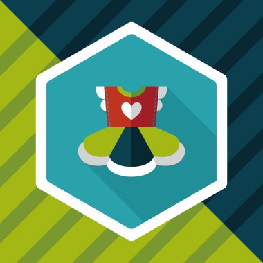 Çocuk elbise düz simgesi ile uzun gölge, eps10