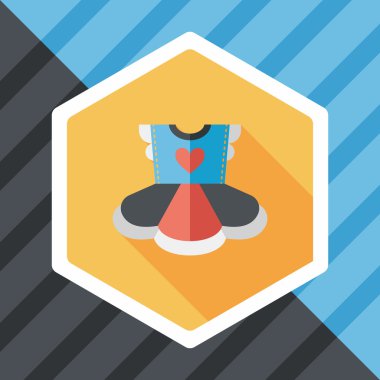 Çocuk elbise düz simgesi ile uzun gölge, eps10