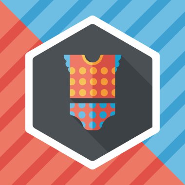 Bebek Giyim uzun gölge, eps 10 düz simgesiyle