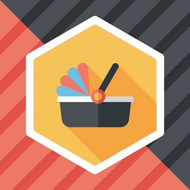 Bebek beşik yatak düz simgesiyle uzun gölge, eps10