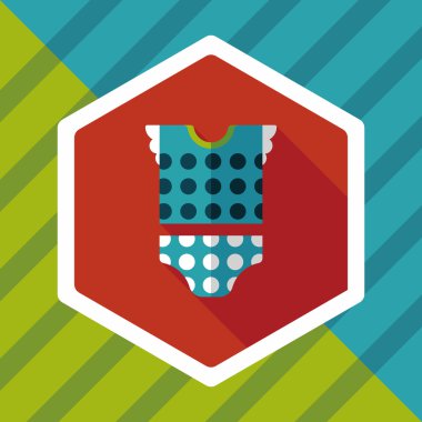 Bebek Giyim uzun gölge, eps 10 düz simgesiyle