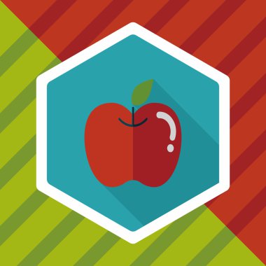 Apple düz simgesi ile uzun gölge, eps10