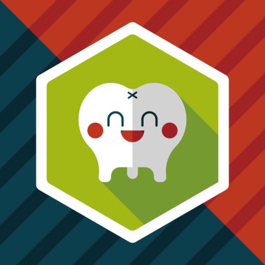 Uzun gölgeler, eps10 ile diş düz stil simgesi