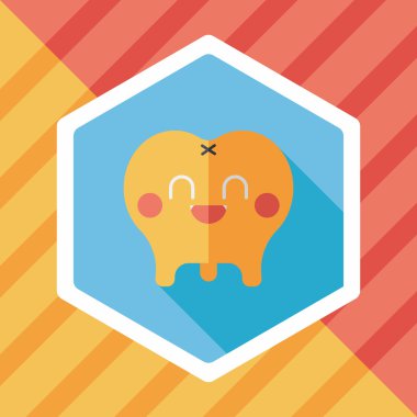 Uzun gölgeler, eps10 ile diş düz stil simgesi