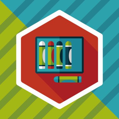 boya kalemi ile uzun gölge, eps10 düz simgesi