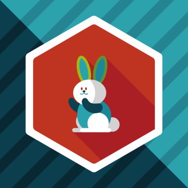 Uzun Gölge, eps 10 ile tavşan düz simgesi