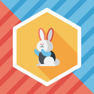 Uzun Gölge, eps 10 ile tavşan düz simgesi