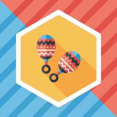 Bebek çıngırağı uzun gölge, eps 10 düz simgesiyle