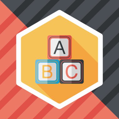 Uzun Gölge, eps 10 ile ABC blokları düz simgesi