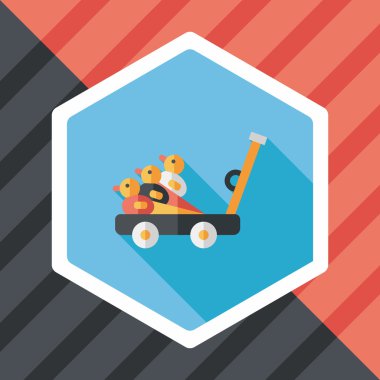 Uzun Gölge, eps10 ile düz simge oyuncak ördek sepeti