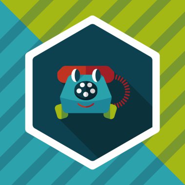 oyuncak telefon düz simgesi ile uzun gölge, eps10