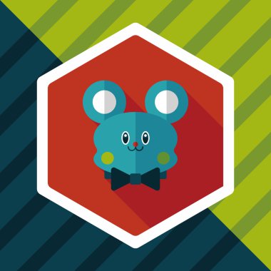 oyuncak ayı uzun gölge düz simgesi