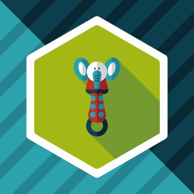 Bebek çıngırağı uzun gölge, eps 10 düz simgesiyle