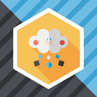 oyuncak uzun gölge, eps 10 düz simgesiyle asılı Bebek karyolası/beşik