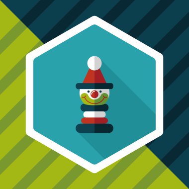 Piramit oyuncak düz simgesi ile uzun gölge, eps10