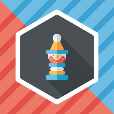 Piramit oyuncak düz simgesi ile uzun gölge, eps10